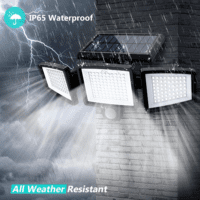 Solar Outdoor Lights 2500LM 210 LED Security Lights with Remote Control,3 Heads Motion Sensor Lights, IP65 Waterproof,270° Wide Angle Flood Wall Lights with 3 Modes(2 Packs) - Image 7