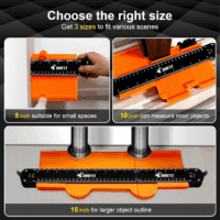 Connectable Contour Gauge (10+5 Inch), Gifts Ideas for Men Dad Handyman Husband Him, Shape Profile Duplicator with Lock, Outline Angle Measuring Tool, Template Tool, Tile Flooring, Scribe Edge - Image 2