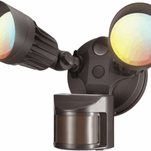 3CCT LED Security Light, Motion Sensor Flood Lights Outdoor, Aluminum, 3 Modes Motion Detector+Dusk to Dawn+Switch Control, 3000K/4000K/5000K Selectable, IP65, Adjustable 2-Head, ETL, Bronze