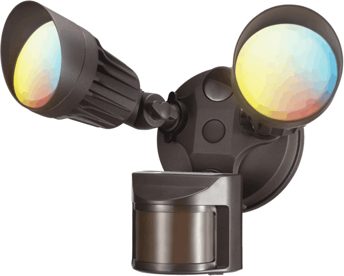 3CCT LED Security Light, Motion Sensor Flood Lights Outdoor, Aluminum, 3 Modes Motion Detector+Dusk to Dawn+Switch Control, 3000K/4000K/5000K Selectable, IP65, Adjustable 2-Head, ETL, Bronze