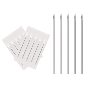 Body Piercing Needles,  10Pcs 16G Stainless Steel Sterile Disposable Ear Nose Navel Nipple Lip Piercing Needles