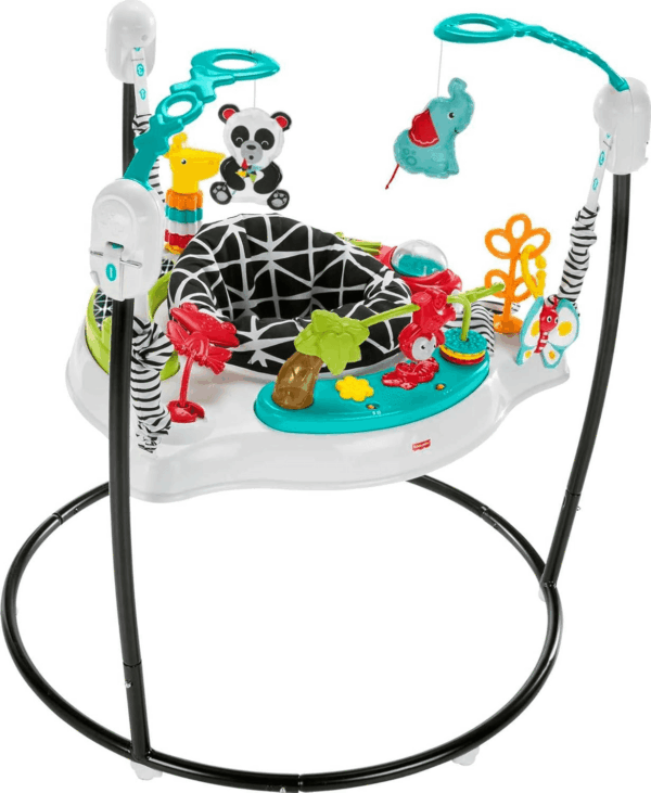 Baby Bouncer Pink Petals Jumperoo Musical Activity Center with Lights Sounds & Developmental Toys
