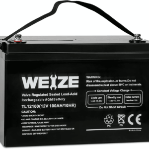 Deep Cycle AGM 12 Volt 100Ah Battery, Maintenance-Free, 3% Self-Discharge Rate, 1150A Max Discharge Current, Perfect for RV, Solar, Trolling Motor, Wind, Marine, Camping and Off-Grid System