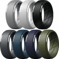 Men'S Silicone Rings 10Mm Wide 2.5Mm Thick Rubber Bands, Breathable,Variety Multipack 1-7