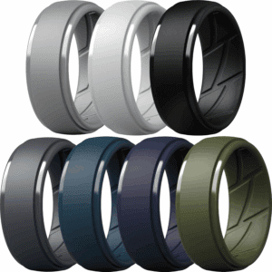 Men'S Silicone Rings 10Mm Wide 2.5Mm Thick Rubber Bands, Breathable,Variety Multipack 1-7