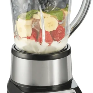 Wave Crusher Blender for Smoothies with 40 Oz Glass Jar and 14 Functions, Ice Sabre Blades & 700 Watts for Consistently Smooth Results, Black + Stainless Steel (54221)
