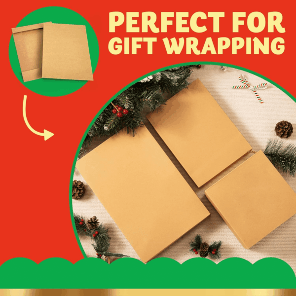 12PCS Brown Kraft Cardboard Gift Boxes with Lids for Presents, 4" Deep Large Shirt Robe Wrapping Boxes for Christmas Holiday, 4 Different Sizes Festive Xmas Lingerie Cupcake DIY Boxes - Image 4
