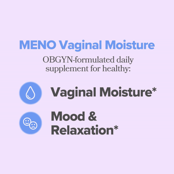 MENO Vaginal Moisture Support Capsules – Obgyn-Formulated to Support Healthy Vaginal Moisture, Mood & Relaxation – Hormone-Free Supplements with Maca Root & Fenugreek Seed Extract – 30 Servings - Image 2