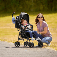 Vista Moonwalk Baby Stroller in Black, Lightweight Infant Stroller with Compact Fold, Multi-Position Recline Umbrella Stroller with Canopy, Extra Large Storage and Cup Holder - Image 2