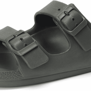 Women'S Comfort Slides Double Buckle Adjustable EVA Flat Sandals