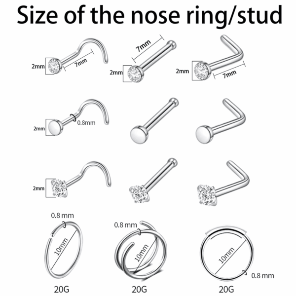 153Pcs Piercing Kit: 12G, 14G, 16G, 20G Needles & 316L Stainless Steel Jewelry for Nose, Belly, Lip, Ear & More - Image 3
