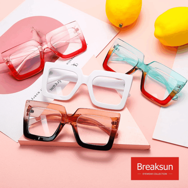 Oversized Blue Light Glasses for Women Fashion Thick Square Computer Eyewear Non-Prescription Black Glasses (Champagne Black) - Image 7