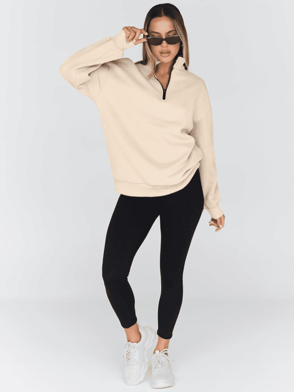Womens Oversized Sweatshirts Fall Fashion Hoodies Half Zip Pullover Long Sleeve Shirts Clothes Outfits - Image 5