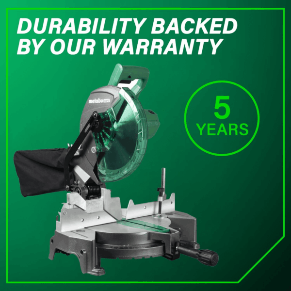 10-Inch Compound Miter Saw, 15-Amp Power Saw with Large 10-Inch Table, Precision Miter Angles, Single Bevel 0-45°, 24T TCT Blade, Positive Stops, Lightweight Design, C10FCGS - Image 10