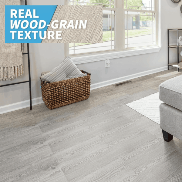 36-Pack Peel and Stick Luxury Vinyl Flooring Tiles, 54 Sq. Ft Self Adhesive Wood Plank for Kitchen, Bedroom, Bathroom, Grey Ash - Image 2
