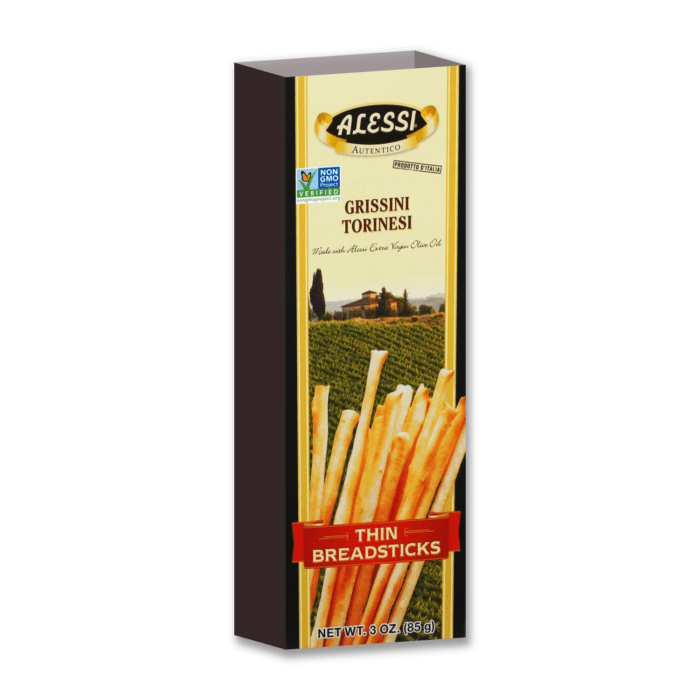 Imported Breadsticks, Thin Autentico Italian Crispy Bread Sticks, Low Fat Made with Extra Virgin Olive Oil, 3Oz (Thin, 3 Ounce (Pack of 12))