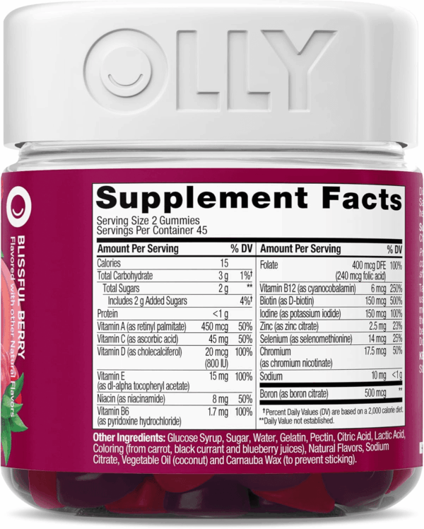 Women'S Multivitamin Gummy, Vitamins A, D, C, E, Biotin, Folic Acid, Adult Chewable Vitamin, Berry Flavor, 45 Day Supply - 90 Count - Image 7