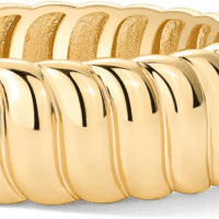 14K Gold Plated Chunky Statement Ring | Chunky Stackable Wide Band for Women - Image 3