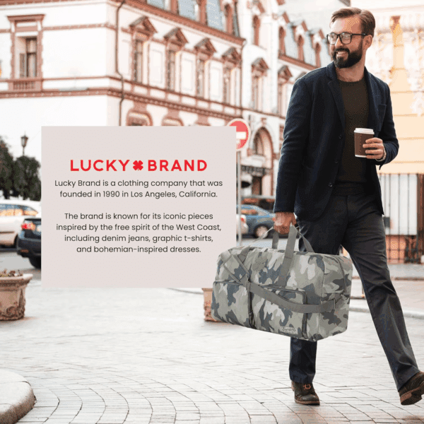 Lucky Travel Duffel Bags 65L, Gym Bag, Travel Bag & Large Duffle Bag for Men, Foldable Overnight Weekender Bags for Women & Men with Adjustable Shoulder Strap, Camo - Image 6