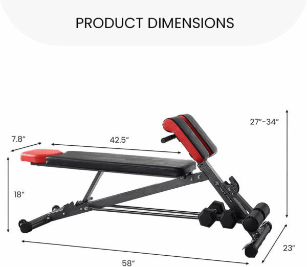 Finer Form Multi-Functional Weight Bench for Full All-In-One Body Workout – Versatile Adjustable Workout Bench for Home Gym. Fitness Equipment Perfect for Back Hyperextension, Bench Press, Roman Chair Exercise, Sit Up. Adjusts to Decline or Flat Bench. - Image 7
