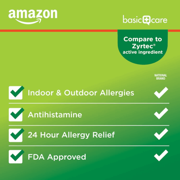 24 Hour Allergy Relief, Cetirizine Hydrochloride Tablets, 10 Mg, 300 Count (Packaging May Vary) - Image 2