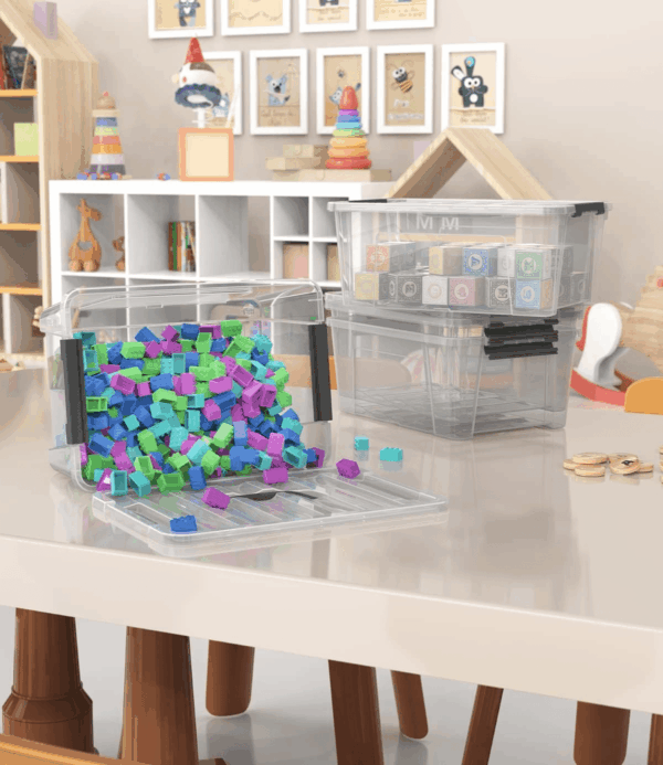Clear Storage Latch Bins, 6-Pack Storage Organizer Box with Handle and Lids, 5-Litre - Image 7