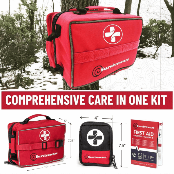238 Pcs Comprehensive Premium Survival First Aid Kit - Medical Emergency Kit for Travel Camping Gear, Home Essentials & Outdoor Emergencies - HSA & FSA Eligible Survival Kit - Image 6