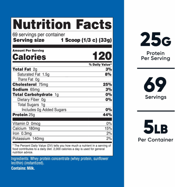 Whey Protein Powder, Unflavored, 5 Pounds - from Whey Protein Concentrate - Image 2