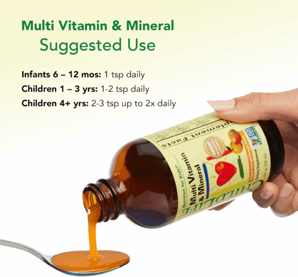 Kids Multivitamin & Mineral - Kids Vitamins, Liquid Multivitamin for Kids, Toddler Multivitamins, Liquid Vitamins, Baby Multivitamin - Natural Orange & Mango, 8 Fl Oz (Pack of 2) - Image 7