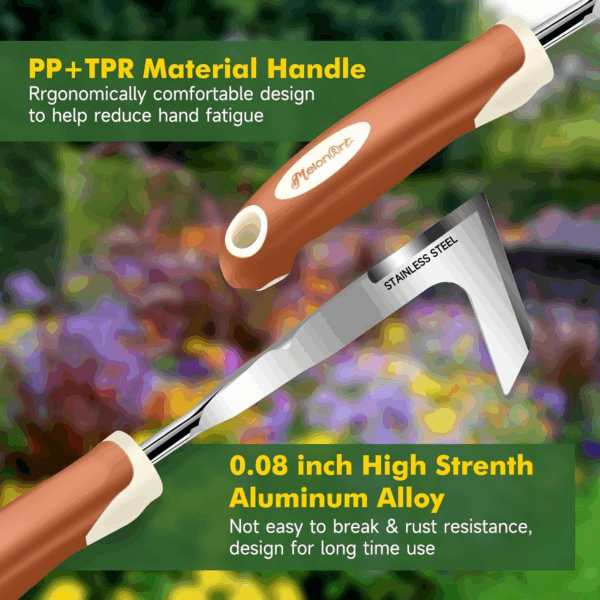 Garden Tool Set,10 Pcs Heavy Duty Gardening Hand Tool Kit for Women Aluminum with Non Slip Ergonomic Handle, Storage Tote Bag and Gardening Gloves, Ideal Gifts for Women and Men - Image 4