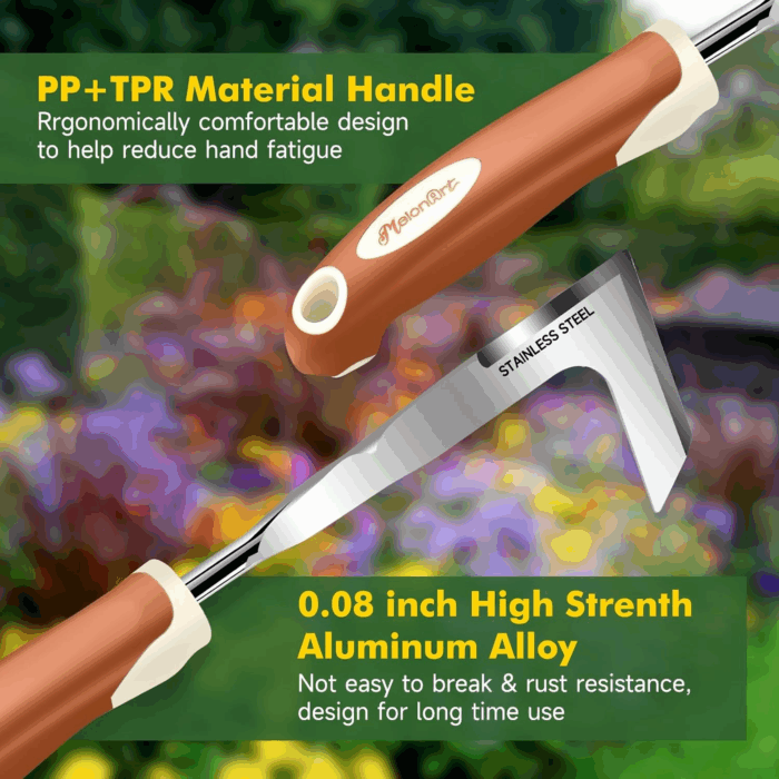 Garden Tool Set,10 Pcs Heavy Duty Gardening Hand Tool Kit for Women Aluminum with Non Slip Ergonomic Handle, Storage Tote Bag and Gardening Gloves, Ideal Gifts for Women and Men - Image 4