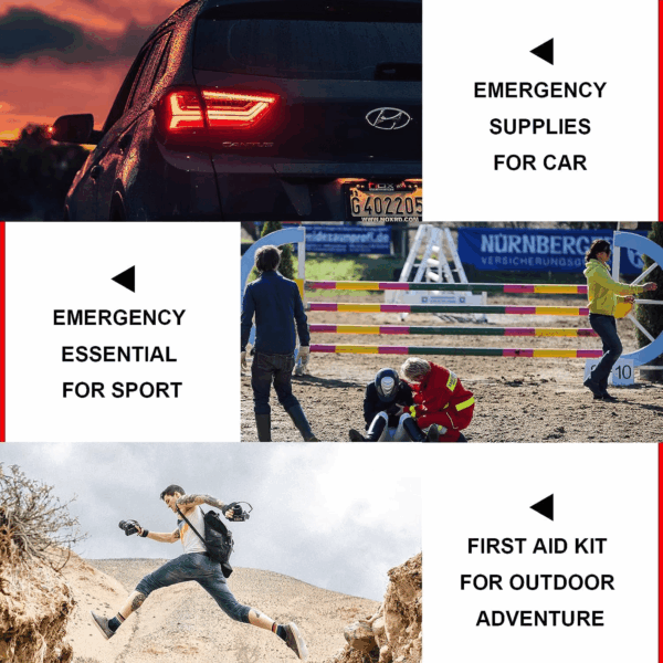 Travel-First Aid-Kit Car-Home 300PCS Survival-Kit Outdoor-Adventure - Small Portable Red Emergency Essential Sets Office Hiking Camping Business Public Must Have First Aid Gear Equipment - Image 6
