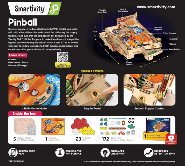 DIY Pinball Machine Toy for Ages 8-99 Year Old | Award Winning Arcade Game | Birthday Gift Ideas for Kids & Adults | STEM Toy for Boys & Girls I Fun Family & Party Game - Image 7