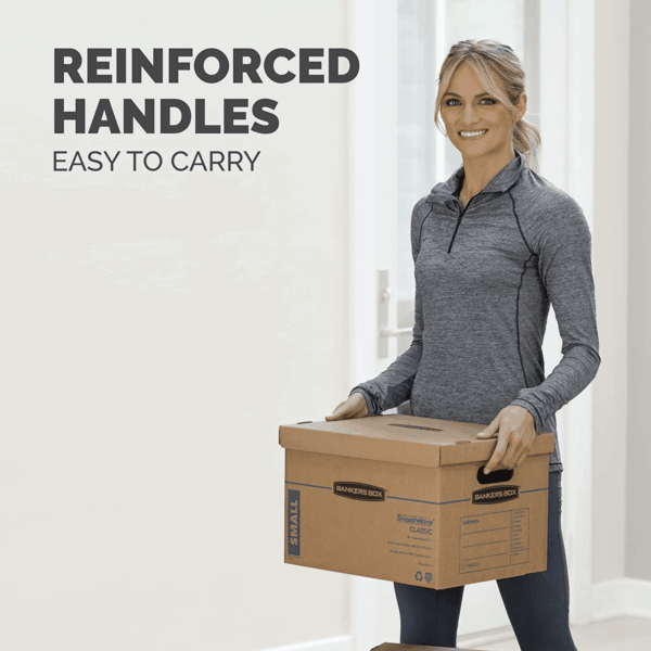 Large Classic Moving Box 10 Pack, Reinforced Handles, Tape-Free Assembly, Box with Lid, 21-In X 17-In X 17-In (7718202) - Image 5