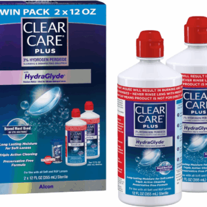 plus Cleaning Solution with Lens Case, Twin Pack, Multi, 12 Oz, Pack of 2