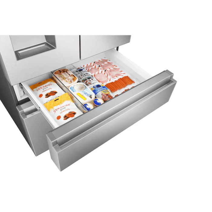Pureflat Standard-Depth 25.6-Cu Ft 4 -Door Smart Compatible French Door Refrigerator with Ice Maker with Water and Ice Dispenser ( Stainless Steel ) ENERGY STAR Certified - Image 11