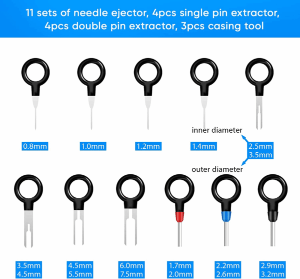 Terminal Pin Removal Tool Kit 82 Pcs Depinning Electrical Connector Pin Extractor Tool Set Wire Terminal Release for Automotive Car Household Devices - Image 2
