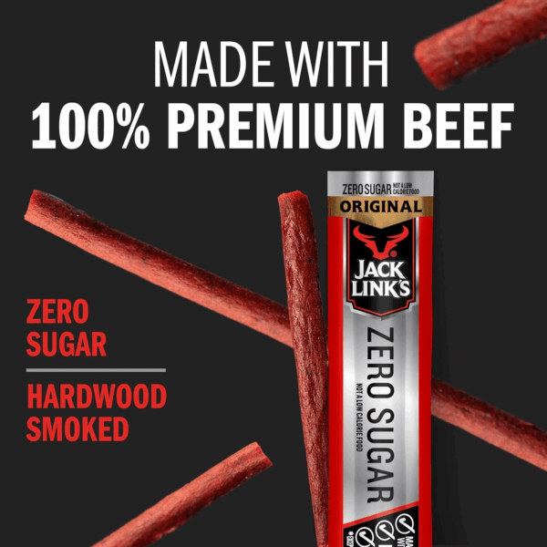 Beef Sticks, Original Zero Sugar – Protein Snack, Meat Stick with 5G of Protein, Meat Snack Sticks Made with 100% Beef, Keto & Paleo Diet Friendly, Individually Wrapped – 0.92 Oz. (20 Count) - Image 3