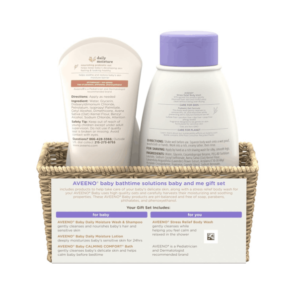 Bathtime Solutions Baby & Me Gift Set with Baby Wash & Shampoo, Calming Baby Bath, Baby Daily Moisturizing Lotion & Stress Relief Body Wash for Mom, Oatmeal, 4 Items - Image 9