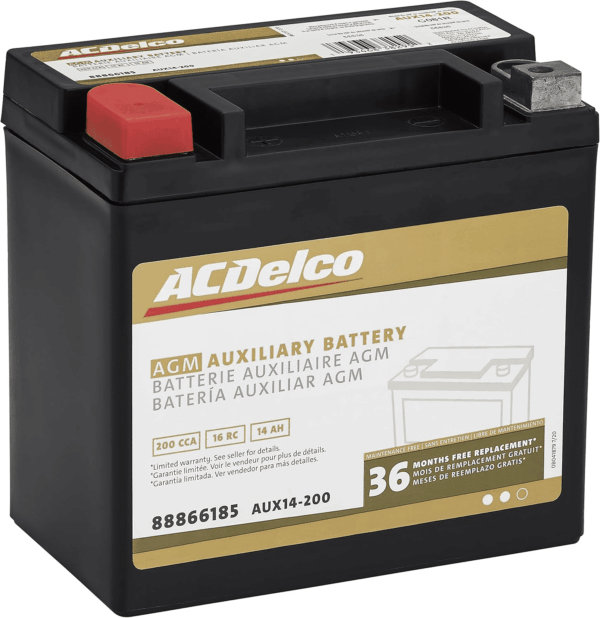 Gold AUX14-200 (88866185) 36 Month Warranty Auxiliary AGM 200 CCA Battery - Image 2