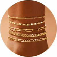 Ankle Bracelets for Women, 14K Gold Jewelry Set Waterproof Layered Cuban Figaro Link Chain Anklets Set Gold Anklets Summer Boho Beach Jewelry Gift Adjustable Size
