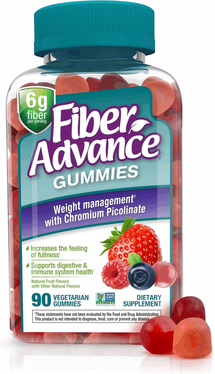 Weight Management Gummies | 100% Plant Based Fiber for Digestive Wellness and Gut Health | Chromium Picolinate for Weight Management Support, 90 Count