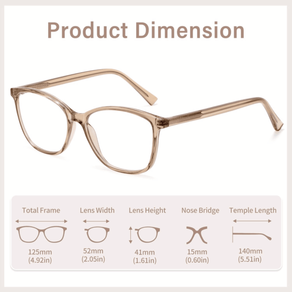 Blue Light Blocking Glasses anti Eyestrain UV Glare Blue Light Glasses for Women with Case, TV Phone Computer Gaming Eyeglasses (Coffee Brown) - Image 5