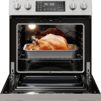 Front Control Electric Range Oven with 5 Cooktop Elements with 7 Cooking Power Options, True Convection, Steam and Self Clean, Freestanding Oven, 4.8 Cu. Ft. Capacity Stainless Steel - Image 3