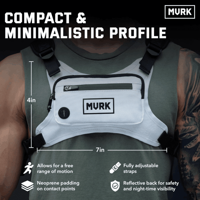 Water Resistant Chest Pack - Running Vest for Workouts, Running Phone Holder Extra Storage, Lightweight Running Pack - Image 3