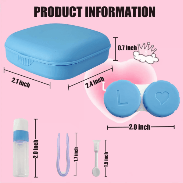 4 Pack Colorful Contact Lens Case Kit with Mirror Durable, Compact, Portable Soak Storage Kit - Image 2