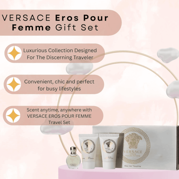 Eros Pour Femme Perfume for Women Travel Mini Gift Set- EDP, Shower Gel, Body Lotion - Image 5