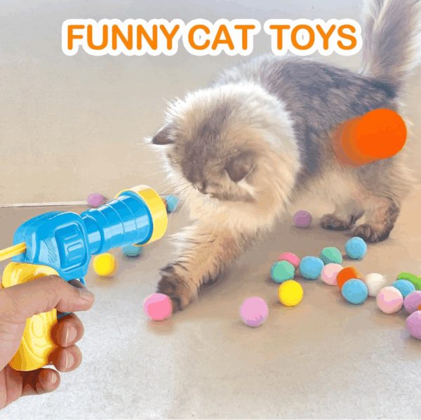 31Pcs Cat Ball Toy Launcher Gun,Cat Balls Fetch Toy,30Pcs Plush Fuzzy Balls Launcher Cat Toy for Cats with 1 Gun,Funny Interactive Cat Toys for Bored Indoor Adult Cats,Cute Kitten Kitty Toys - Image 7