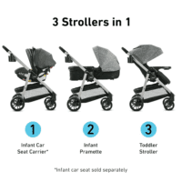 Modes Pramette Stroller, Baby Stroller with True Pram Mode, Reversible Seat, One Hand Fold, Extra Storage, Child Tray, Pierce - Image 2