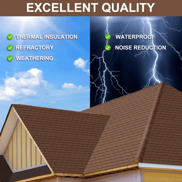 7 Pack Double Layer Asphalt Roof Shingles for Home 39 "X13" 3-Tab Roofing Shingles Tile Repairing Self Adhesive Shed Decor for Outdoor Garage Pet House Cover 10.7 Square Feet(Red) - Image 4